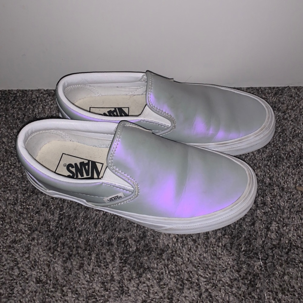 metallic vans slip on shoes